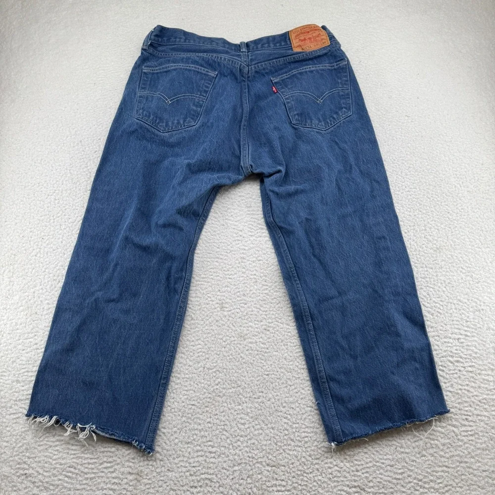 Y2K Levis 501XX Jeans Mens 36x30 (Fit 34x24) Chopped Blue Medium Wash Button Fly